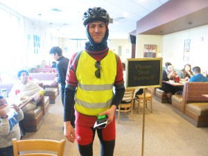 Smiling at the finish line. 